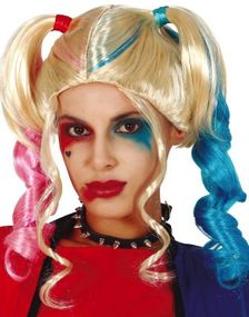 Blond Harley Quinn Inspirert Parykk med Hestehaler