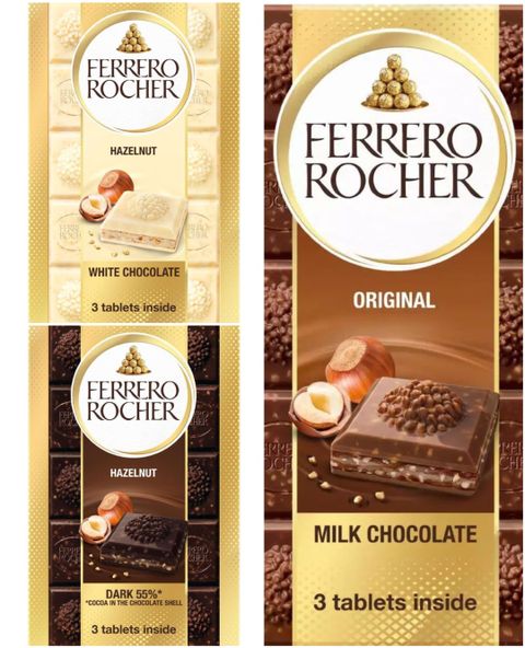 Taste Them All - Ferrero Rocher Chokoladeplade - Tre Smage - Pakketilbud