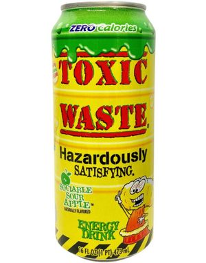 Toxic Waste Sugarfree Sociable Sour Apple Energy Drink 473 ml (USA Import)