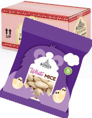 20 stk Mini White Mice - Bonds of London Hel Eske (UK)