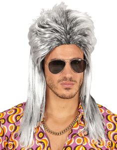 Grå Mullet Paryk til Mand