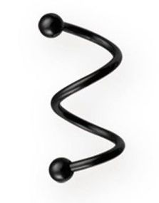 Dual Curve 1.2 x 14 mm - Sort Øjenbrynspiercing