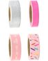 4 stk Rosa og Sølvfarvet Washi / Dekortape 40 meter