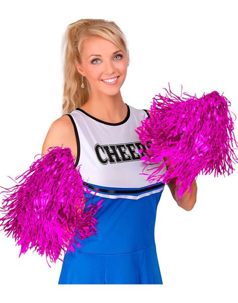 2 stk Skinnende Lilla Pom Poms