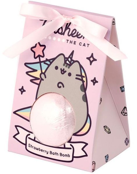 Pusheen Badebombe i Gavepakke med Duft av Jordbær