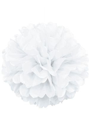 1 stk Hvid Puf Pom Pom 40 cm