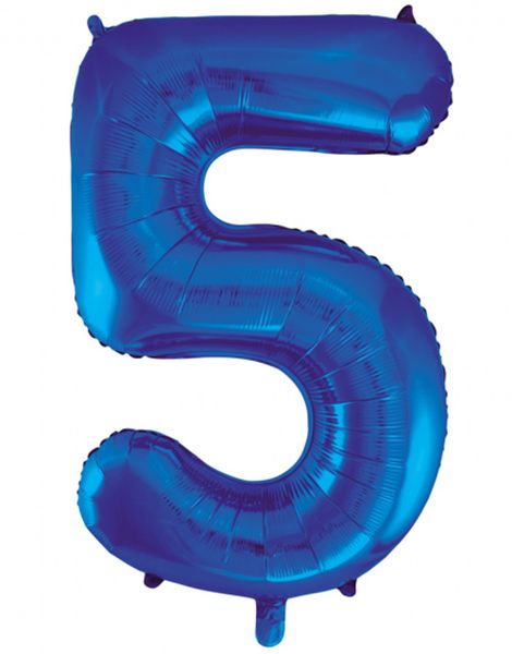 Tallet 5 - Royal Blå JUMBO Folieballon 86 cm