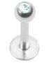 Shiny Stone - Labret Piercing med Lyseblå Sten