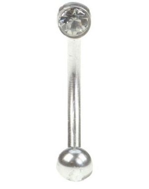 Øjenbrynspiercing med Sorte Sten - 1.2 x 8 mm 