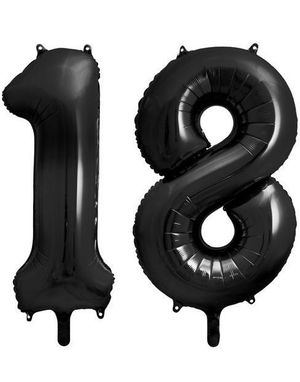 18 år balloner - 35 cm sort