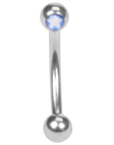 Hvid Stjerne - 1.2 mm x 8 mm Øjenbrynspiercing