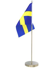 Svensk Bordflag med Metalstativ 