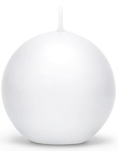 Hvidt Kugleformet Stearinlys 8 cm