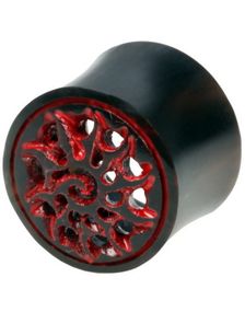Carved Red Horn Tribal - Organisk Piercing Tunnel
