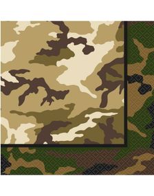 16 stk Servietter med Camo Motiv 33x33