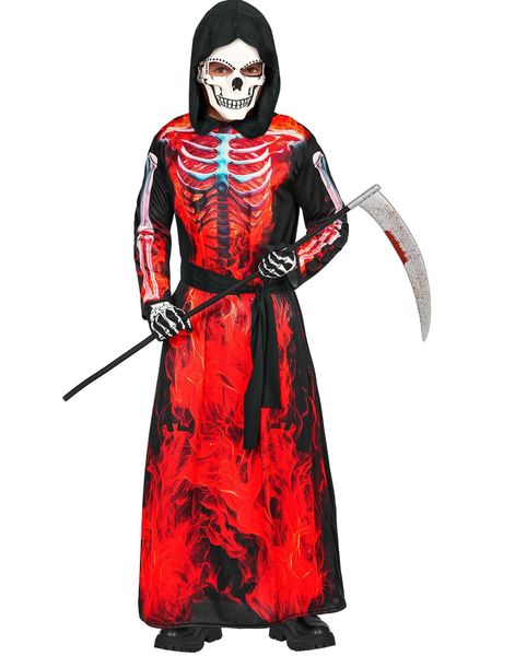 Burning Grim Reaper - Kostyme til Barn med Maske