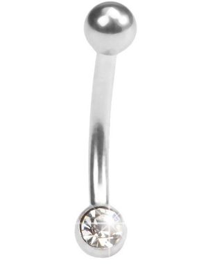 Øjenbrynspiercing med Klar Sten - 1.2 x 8 mm 