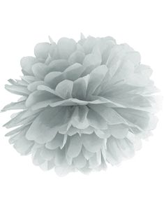Sølvfarvet Pom Pom 25 cm