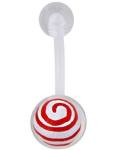 Hypnotize Me Navlepiercing - Hvid/Rød