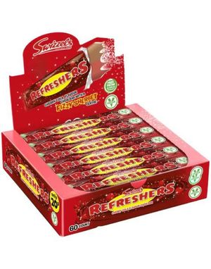 60 Stk Swizzels Refreshers Chew Bar med Kirsebær- og Colasmag - Hel Kasse 1,08 kg