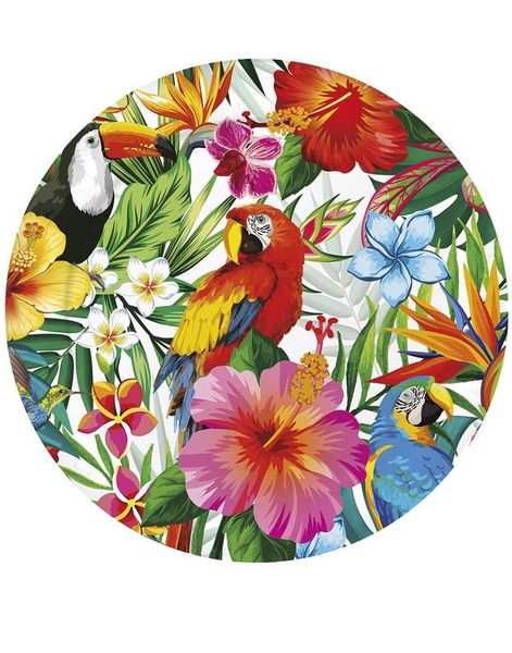 6 stk Papptallerkener med Hawaii Motiv 23 cm