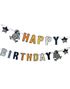 Happy Birthday Tekstbanner 2,5 meter - Astronaut Party