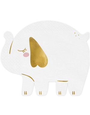 12 stk Servietter Formet som Elefant 32x27 cm
