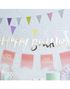 1,5 Meter Happy Birthday Folieret Guldfarvet Banner - Bland og Miks