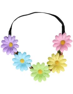 Flerfarvede Blomster – Elastisk Hårbånd