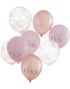 8 stk 30 cm Utdrikningslag Ballonger med Slagord og Konfetti- Blush Hen