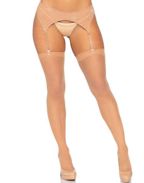 Nude Sexy Hudfarget Strømpeholdere med Blanke Stener