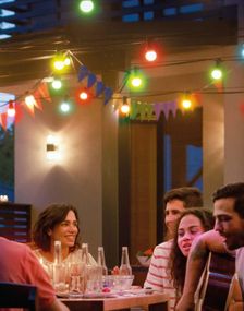 Lyslenke med 10 Fargede Pærer 4,5 meter