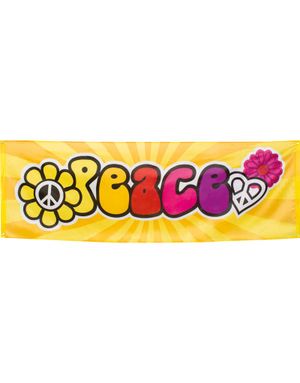 Gigantisk Hippiebanner 74x220 cm - Flower Power