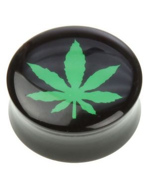 Weed - Sort Piercing Plug
