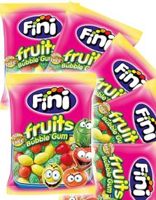12 Stk Fini Fruits Bubblegum - Frugtformet Tyggegummi - Hel Kasse 900 Gram