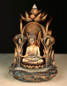 Thai Buddha Lotus Backflow Røkelsesbrenner 13,5 cm