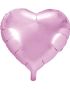 Stor Hjerteformet Lys Rosa Folieballon 61 cm