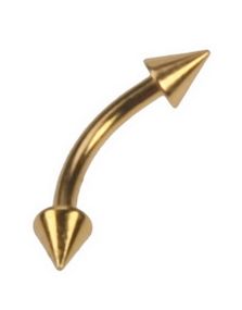 Banan Gull med Spikes - 1,2 x 8 mm Øjenbrynspiercing
