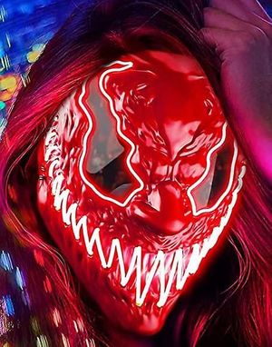 Rød Venom Carnage inspirerad Maske med LED-Lys