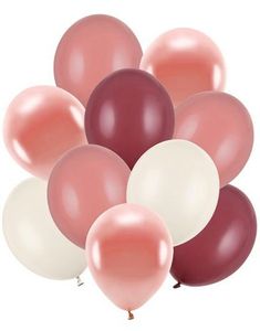 Ballongsett med 10 stk Metallisk og Pastellfargede Ballonger