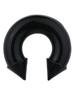 Horseshoe Spiked Ends - Sort Ørepiercing i Silikone