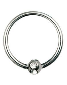 BCR Piercing med Rund Kugle og Klare Sten