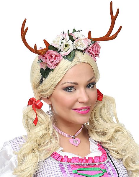 Oktoberfest Hårbøjle med Gevir og Blomster