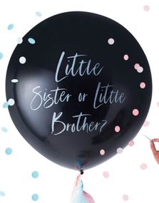 Little Sister or Little Brother - 90 cm Ballon med Konfetti - Twinkle