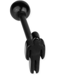 Mandefigur - Sort Tungepiercing
