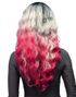 Komiko - Bølgete Svart, Grå og Rosa Ombre Parykk