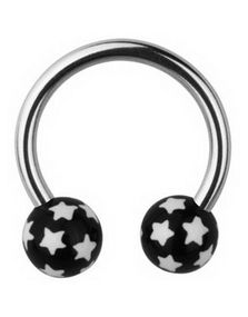 Stardom Eyebrow Piercing - Black - 1.2 x 10 mm