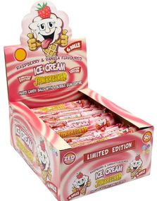 24 stk. 6-pk Zed Jawbreaker med Hindbær- og Vaniljesmag samt Tyggegummi Kerne - Hel Kasse 1,18 kg