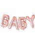 BABY - 4 stk Rose Gullfarget Folieballonger 40 cm - Twinkle Twinkle