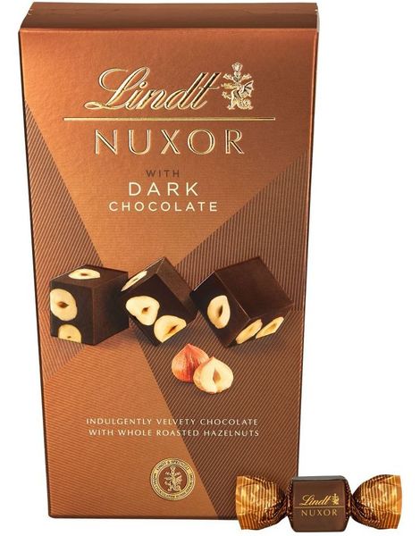 Lindt Nuxor - Mørk Sjokolade med Ristede Hasselnøttbiter 150 gram